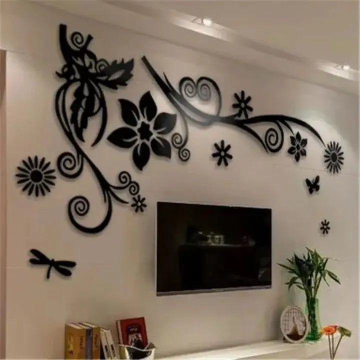 3D Flower Acrylic Wall Decor Flower Wall Decor None 