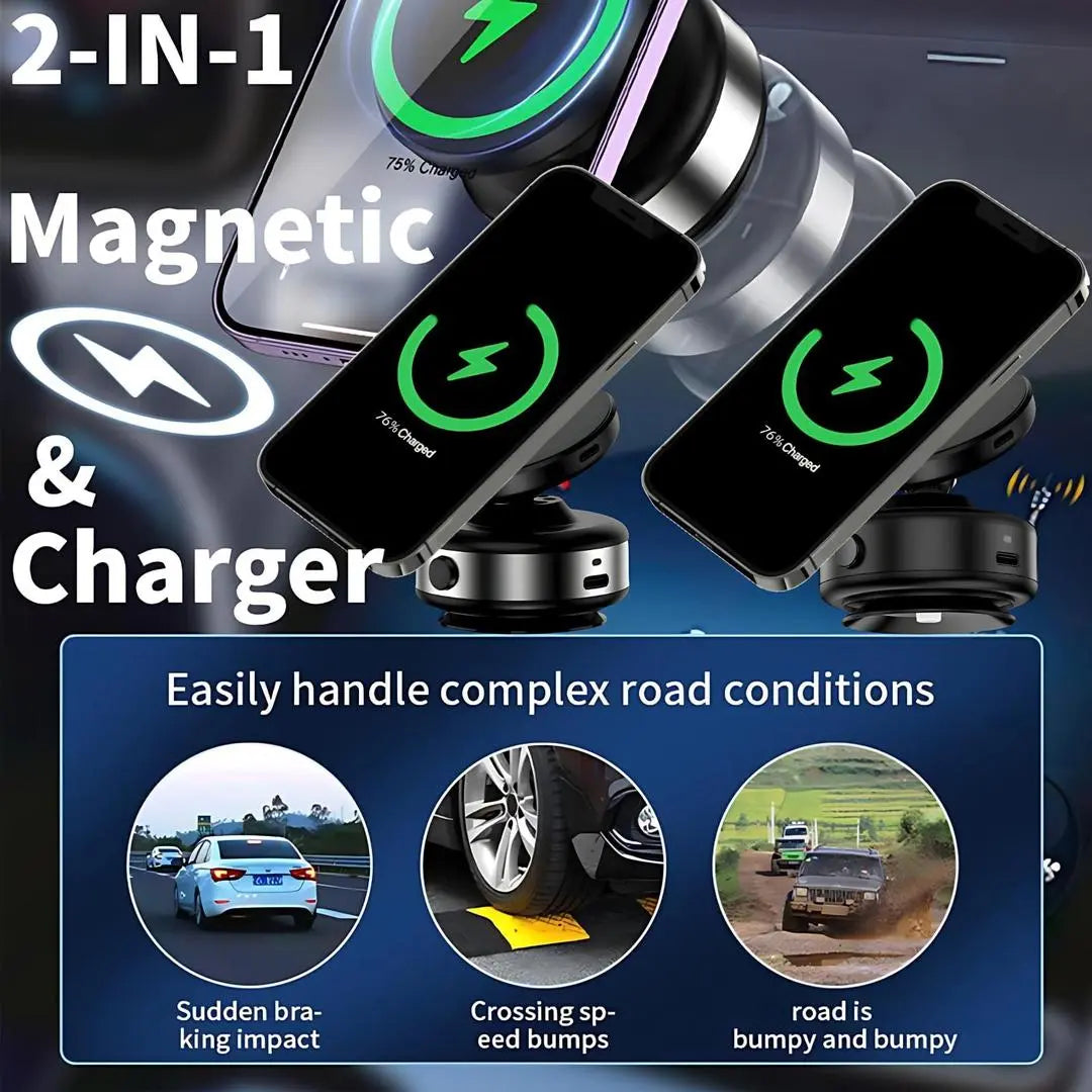 Magnetic Wireless Car Charger Mount - Fast Charging and Secure Hold Phone Mount None 